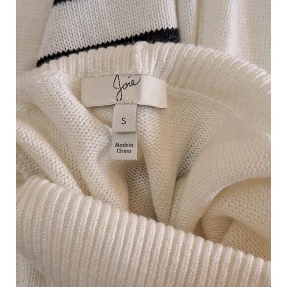 Joie Sweater Women's Small Striped Mock Neck Bohemian BohoChic Retro Minimalist - Picture 2 of 7